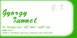 gyorgy kummel business card